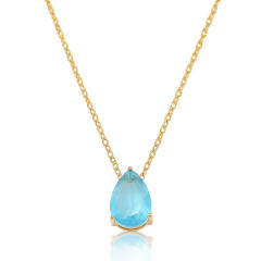 Delicate dainty Water Drops Zircon necklace ear studs bangle set