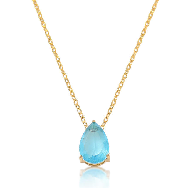 Delicate dainty Water Drops Zircon necklace ear studs bangle set