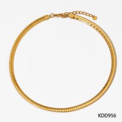 Stainless Steel Simple Thick Thin Striped Gone chain necklace choker necklace
