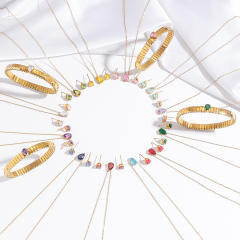 Delicate dainty Water Drops Zircon necklace ear studs bangle set