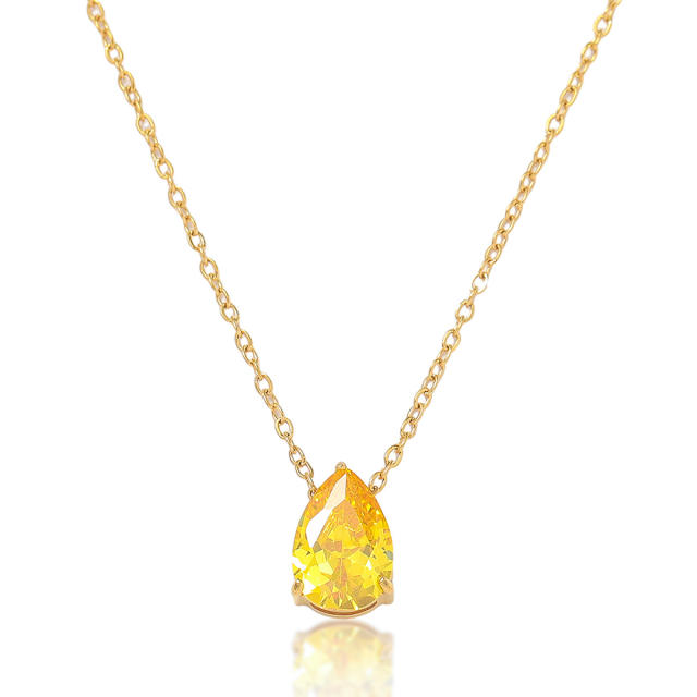 Delicate dainty Water Drops Zircon necklace ear studs bangle set