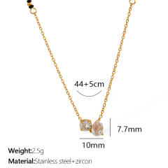 Dainty cubic zircon bezel necklace stainless steel diamond necklace