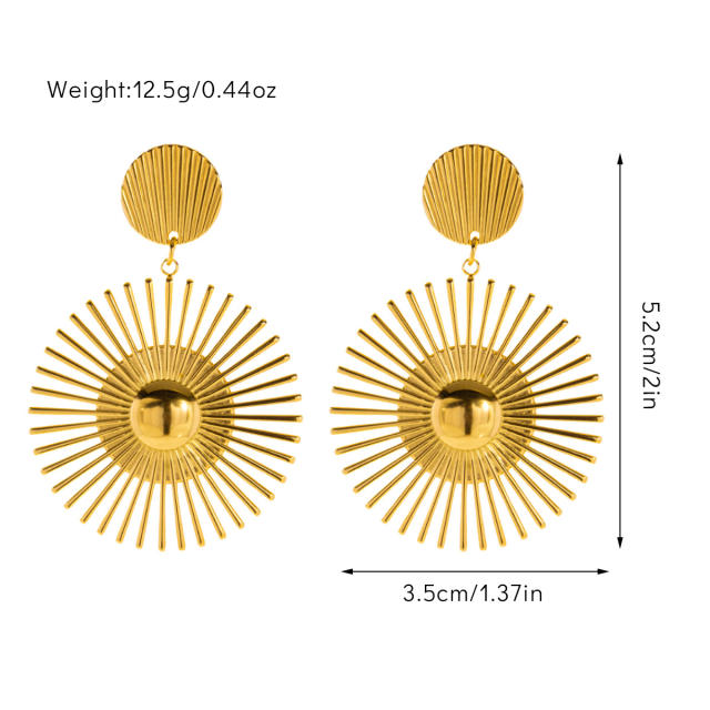 Boho big size stainless steel geometric dangle earrings collection