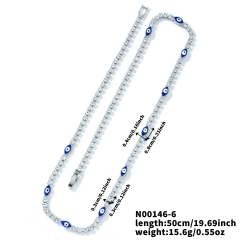 Hot sale glass bead evil eye tennis chain necklace