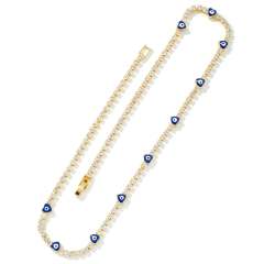 Hot sale glass bead evil eye tennis chain necklace