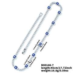 Hot sale glass bead evil eye tennis chain necklace