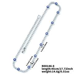 Hot sale glass bead evil eye tennis chain necklace