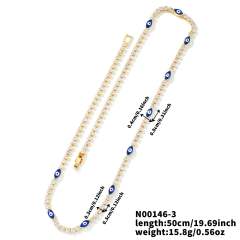 Hot sale glass bead evil eye tennis chain necklace