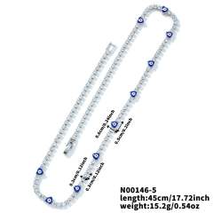 Hot sale glass bead evil eye tennis chain necklace