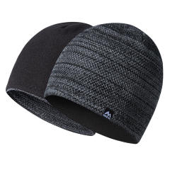 Autumn winter knitted wool hat men's sports fleece hat double-sided wearable ear protection cold hat
