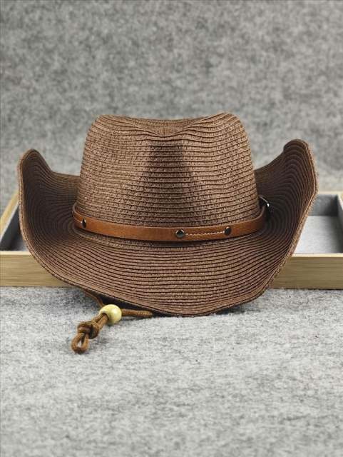 Big Head Cowboy Hat Summer Sun Hat Foldable Summer Seaside Travel Straw Hat