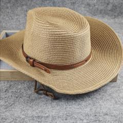 Big Head Cowboy Hat Summer Sun Hat Foldable Summer Seaside Travel Straw Hat