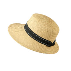 Summer Hat Women's British Style Straw Hat with Large Brim