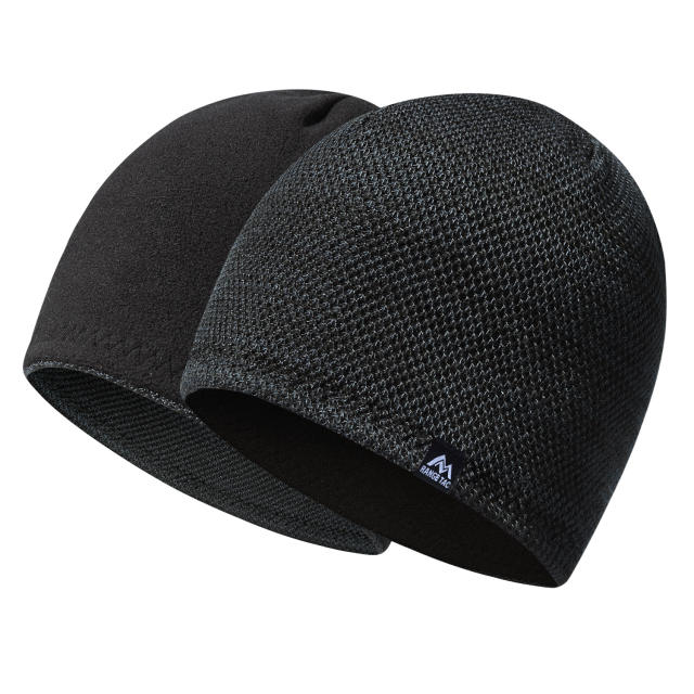 Autumn winter knitted wool hat men's sports fleece hat double-sided wearable ear protection cold hat