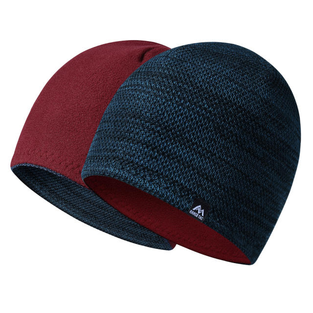Autumn winter knitted wool hat men's sports fleece hat double-sided wearable ear protection cold hat