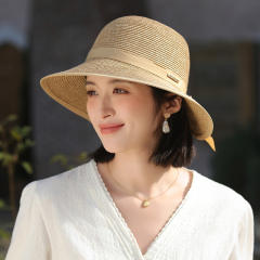Elegant colorful ribbon sun hat starw hat for women