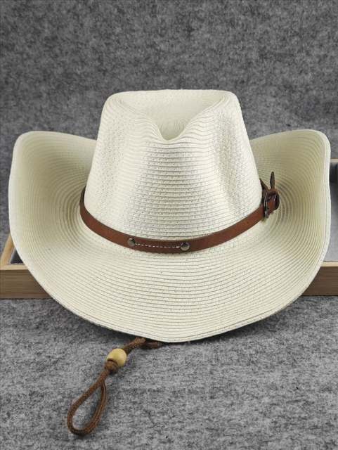 Big Head Cowboy Hat Summer Sun Hat Foldable Summer Seaside Travel Straw Hat