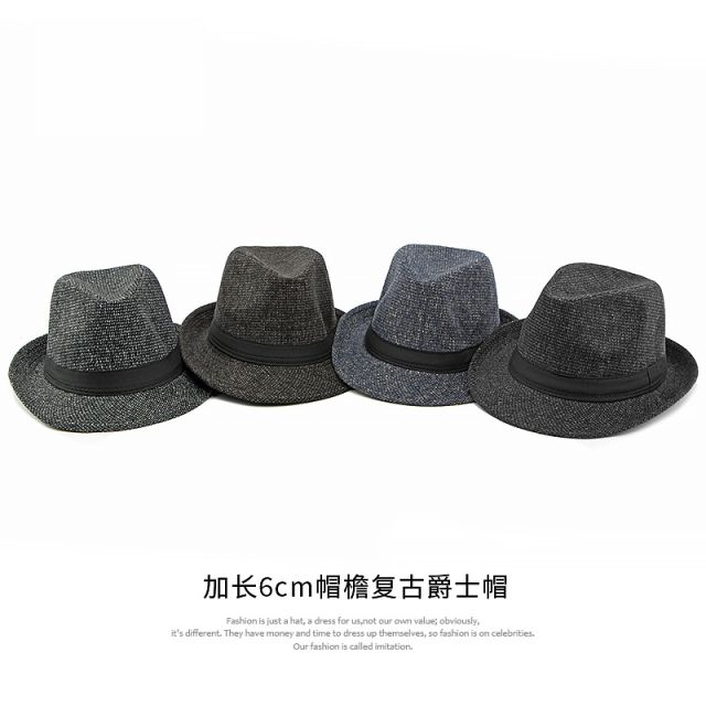 Retro men Jazz hat autumn winter fedora hat for men