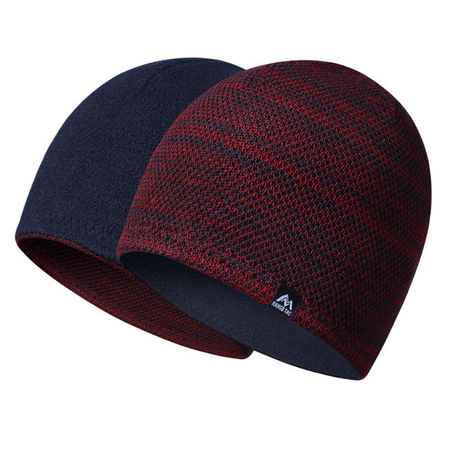 Autumn winter knitted wool hat men's sports fleece hat double-sided wearable ear protection cold hat