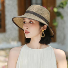 Elegant colorful ribbon sun hat starw hat for women