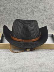 Big Head Cowboy Hat Summer Sun Hat Foldable Summer Seaside Travel Straw Hat