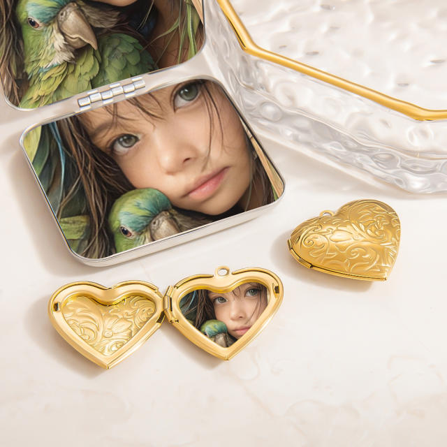 Handmade DIY Jewelry Accessories Heart shape locket pendant picture holder pendant