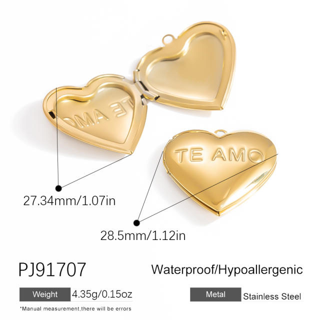 Handmade DIY Jewelry Accessories Heart shape locket pendant picture holder pendant