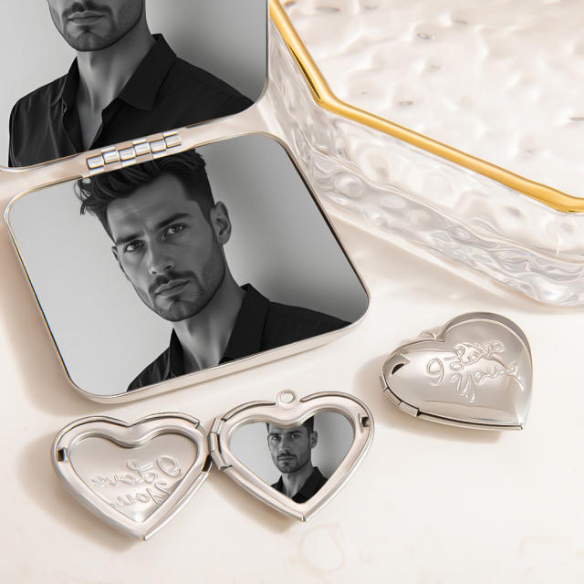 Handmade DIY Jewelry Accessories Heart shape locket pendant picture holder pendant