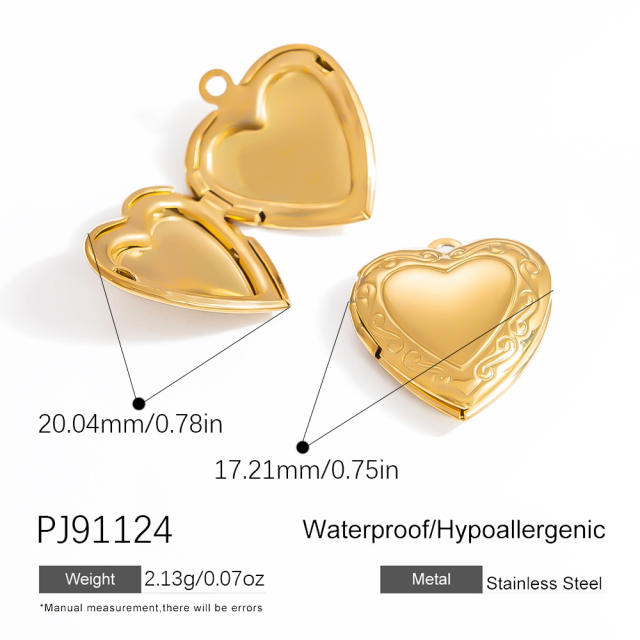 Handmade DIY Jewelry Accessories Heart shape locket pendant picture holder pendant