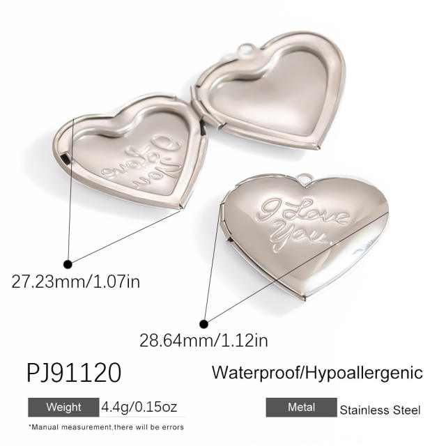 Handmade DIY Jewelry Accessories Heart shape locket pendant picture holder pendant