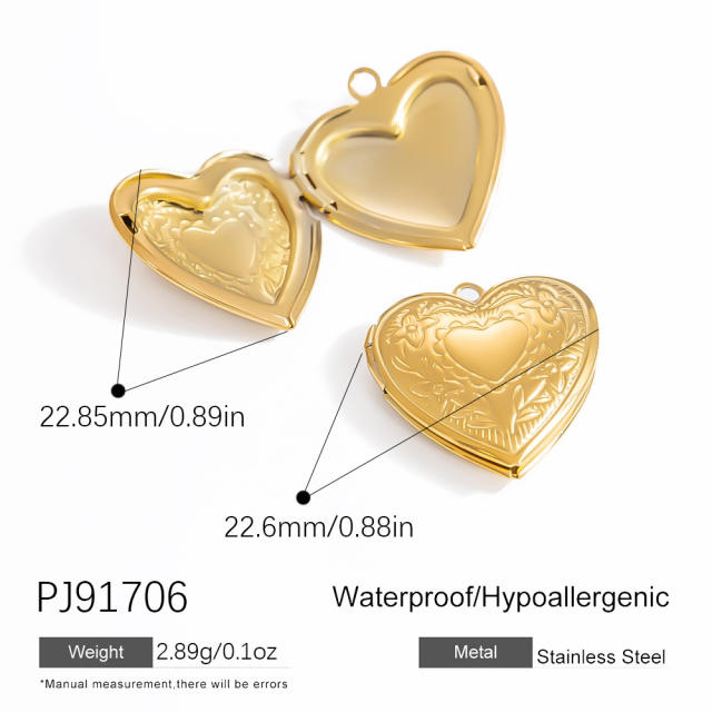 Handmade DIY Jewelry Accessories Heart shape locket pendant picture holder pendant