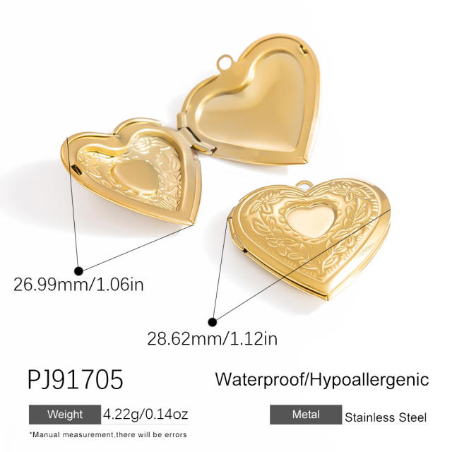 Handmade DIY Jewelry Accessories Heart shape locket pendant picture holder pendant