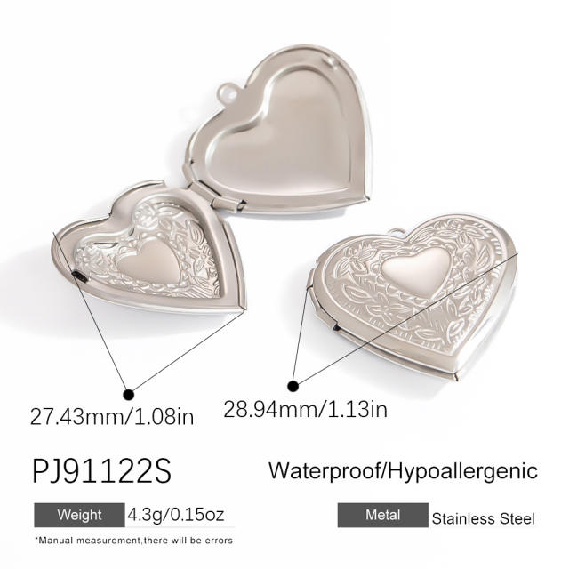 Handmade DIY Jewelry Accessories Heart shape locket pendant picture holder pendant