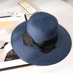 Straw Hat Women's French Style Retro Summer Travel Big Brim Beach Hat Foldable Sun Protection UV Protection