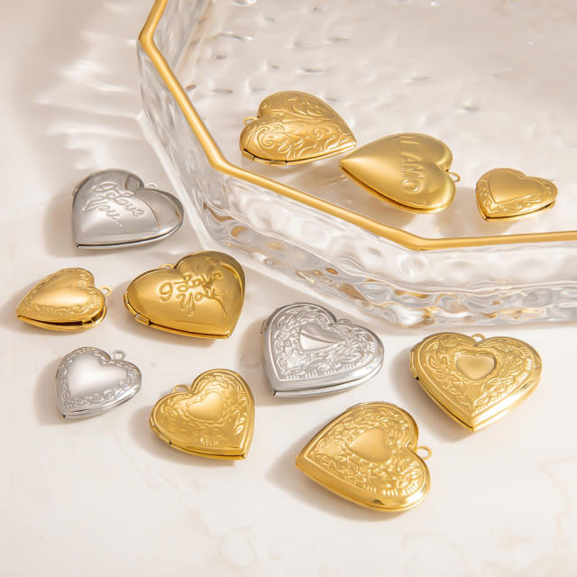 Handmade DIY Jewelry Accessories Heart shape locket pendant picture holder pendant