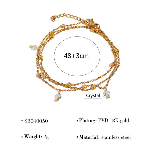 Stainless Steel Stacked Bracelet suit Four-leaf Clover Natural Shell Pendant Simple Design Bracelet suit Women