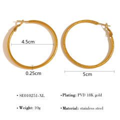 Simple bamboo hoop earrings stainless steel earrings