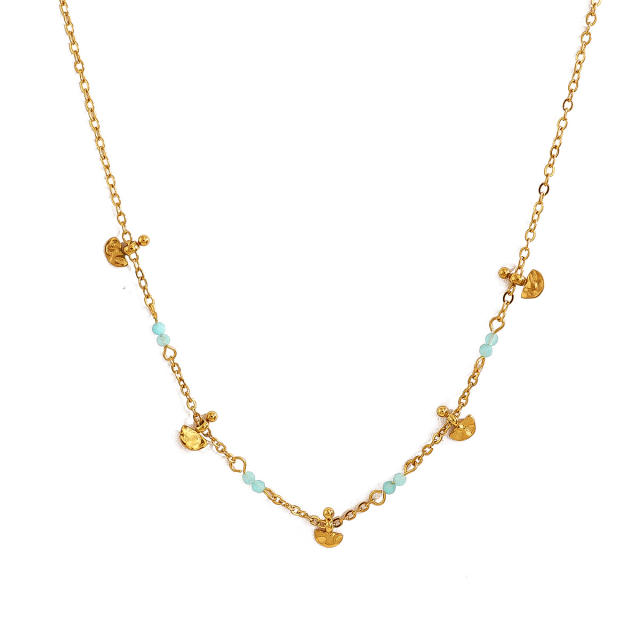 French style four-leaf clover pendant titanium steel dainty necklace collection