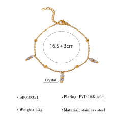 Stainless Steel Stacked Bracelet suit Four-leaf Clover Natural Shell Pendant Simple Design Bracelet suit Women