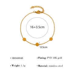 Stainless Steel Stacked Bracelet suit Four-leaf Clover Natural Shell Pendant Simple Design Bracelet suit Women