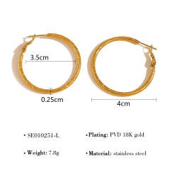 Simple bamboo hoop earrings stainless steel earrings