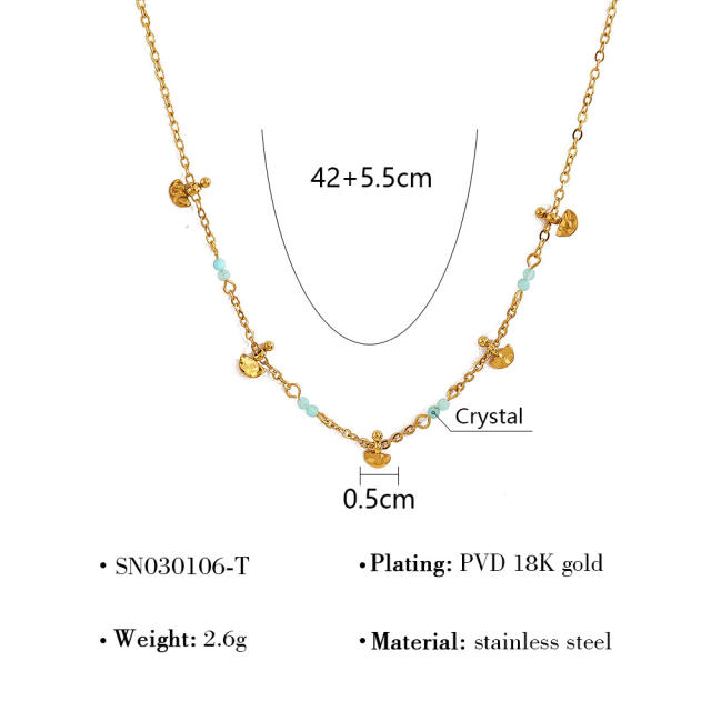 French style four-leaf clover pendant titanium steel dainty necklace collection
