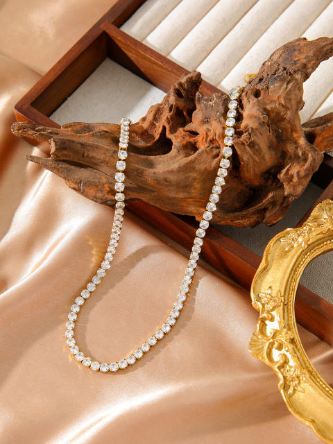 1mm/2mm/3mm/4mm Stainless steel tennis chain necklace