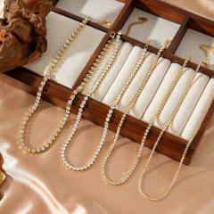 1mm/2mm/3mm/4mm Stainless steel tennis chain necklace