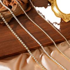 1mm/2mm/3mm/4mm Stainless steel tennis chain necklace