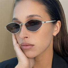 Diamond polygon small frame sunglasses 2025 new metal sunglasses