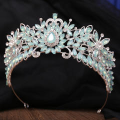 New design colorful glass crystal flower hair crown