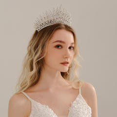 All match gold silver color full diamond unique wedding hair crown