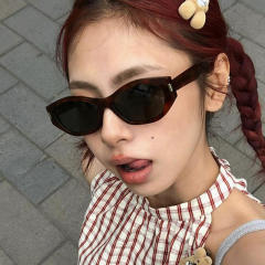 Cocoa Mirror Narrow Frame Sunglasses