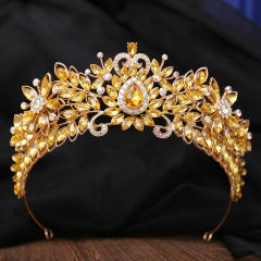 New design colorful glass crystal flower hair crown